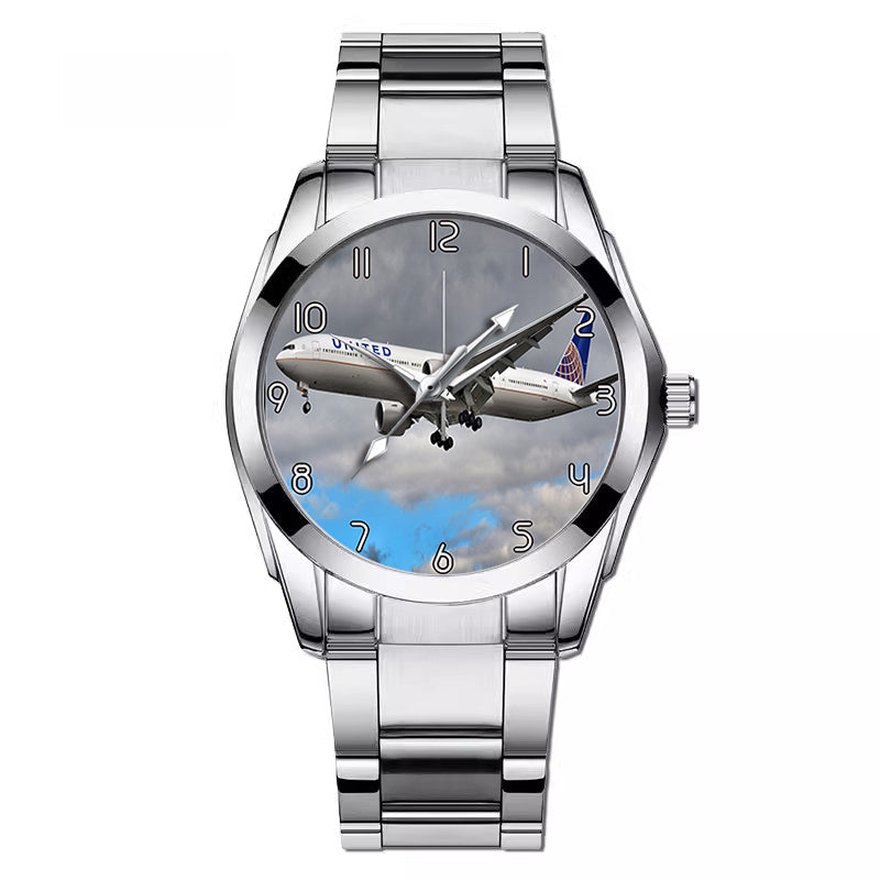 United Airways Boeing 777 Designed Stainless Steel Band Watches