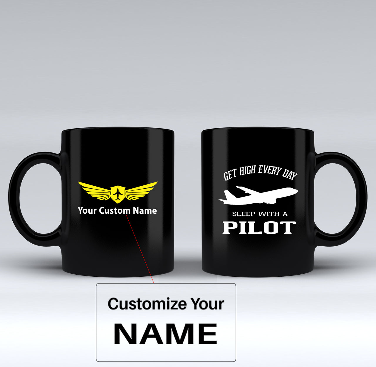 Get High Every Day Sleep With A Pilot Designed Black Mugs