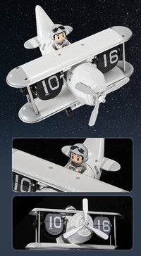 Thumbnail for Retro Airplane Style Battery Powered Silent Desk Alarm Clock