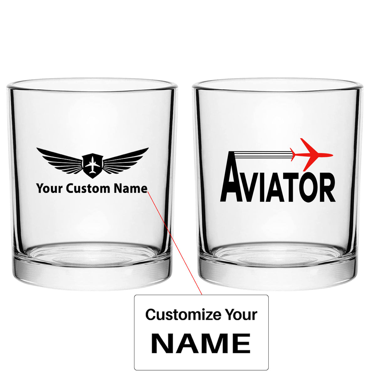 Aviator Designed Special Whiskey Glasses