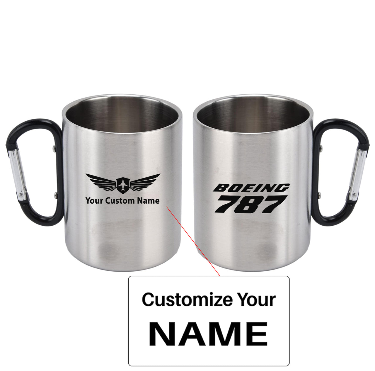 Boeing 787 & Text Designed Stainless Steel Outdoors Mugs