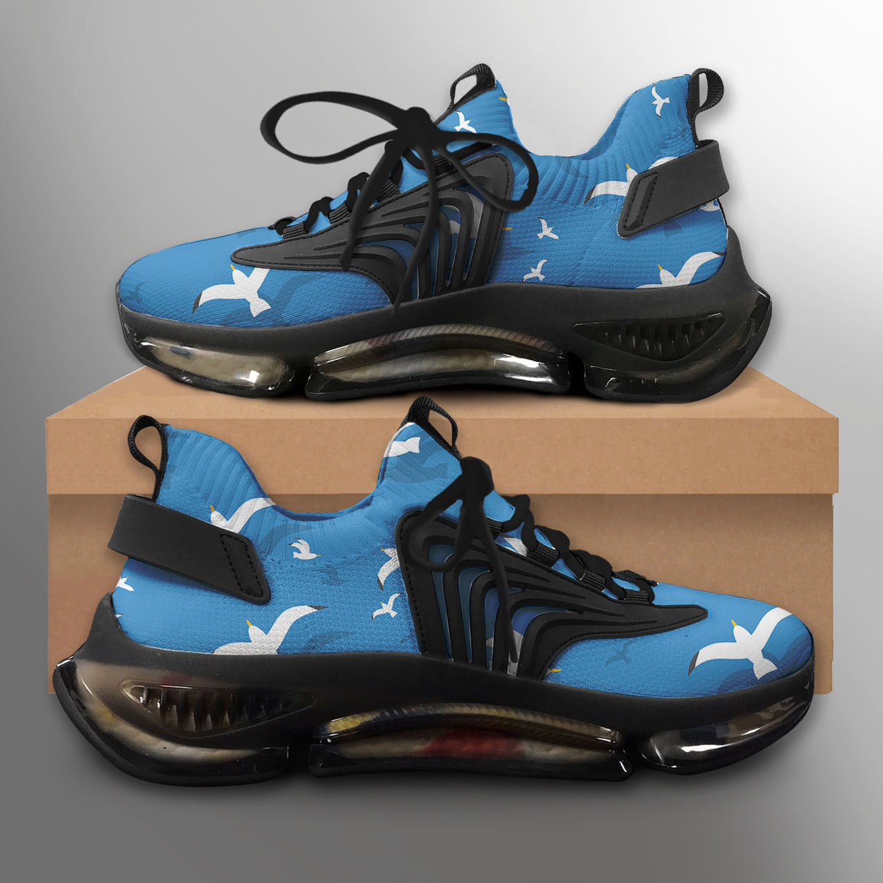 Seamless Seagulls Designed Fashion Running Shoes