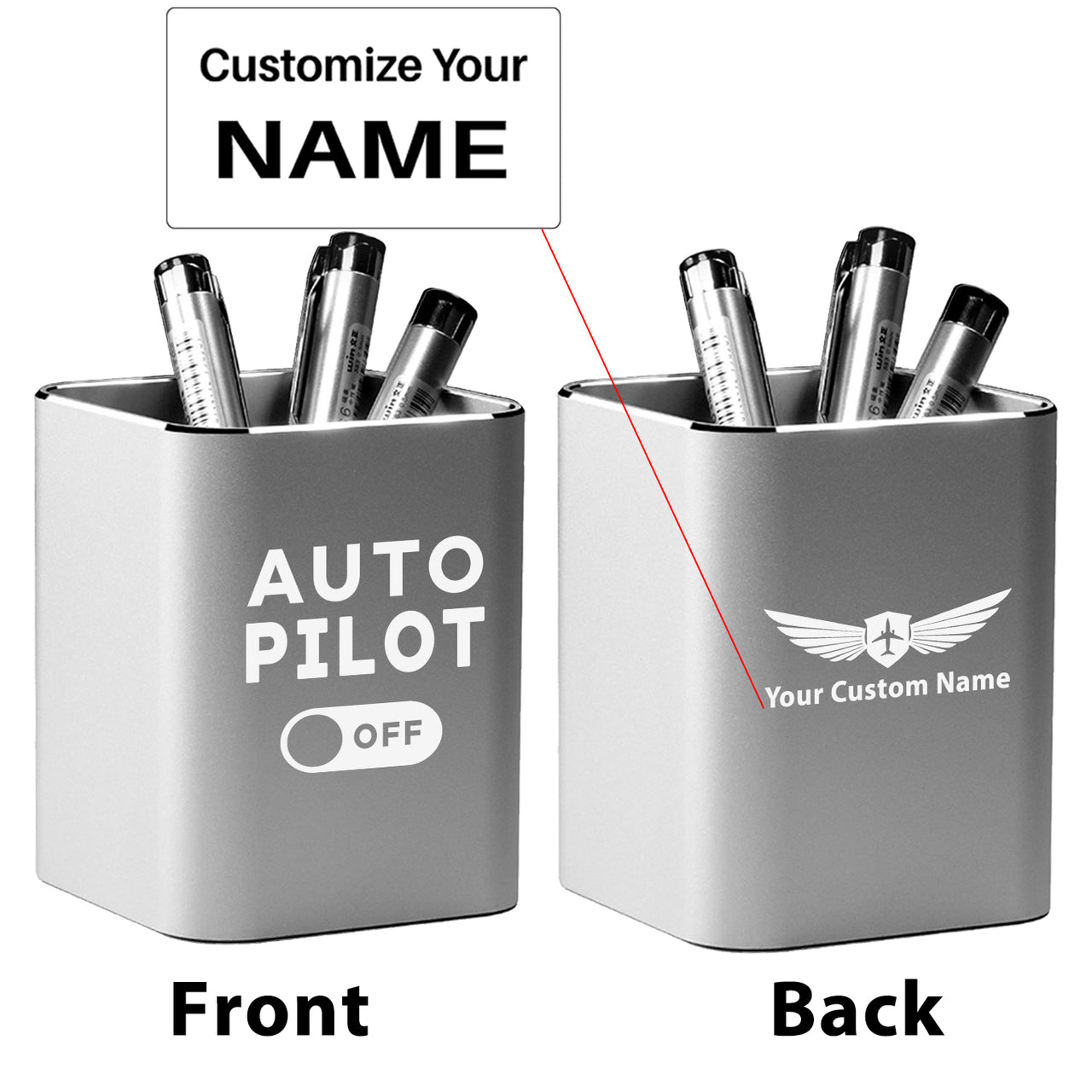 Auto Pilot Off Designed Aluminium Alloy Pen Holders