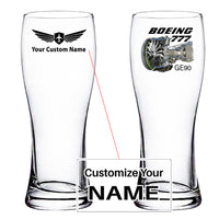 Thumbnail for Boeing 777 & GE90 Engine Designed Pilsner Beer Glasses