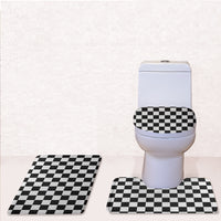 Thumbnail for Black & White Boxes Designed Toilet Seat Cover Three-piece Set