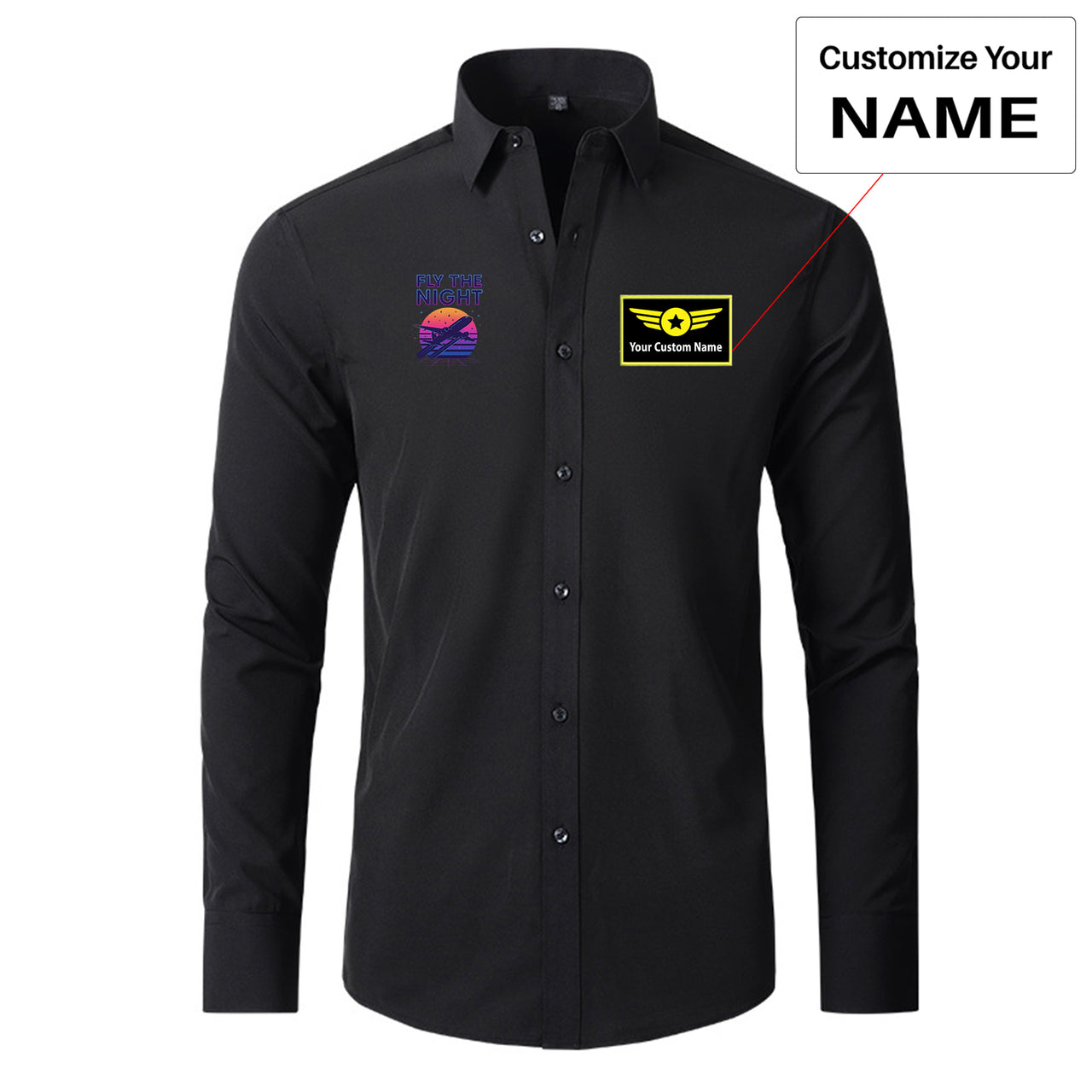 Fly The Night Designed Long Sleeve Shirts