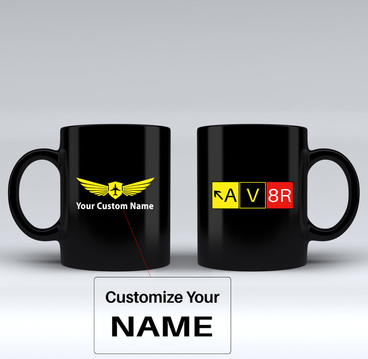 AV8R Designed Black Mugs