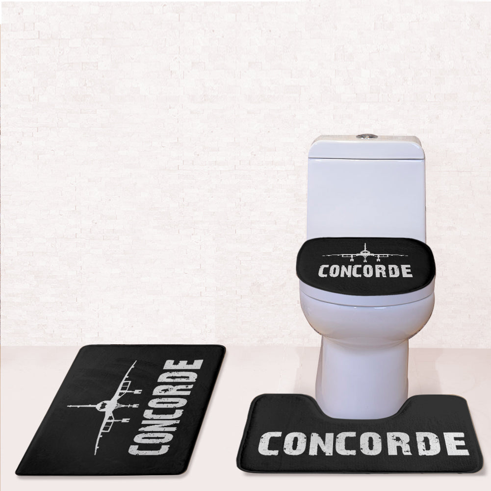 Concorde & Plane Designed Toilet Seat Cover Three-piece Set