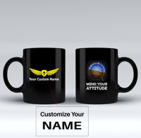 Thumbnail for Mind Your Attitude Designed Black Mugs
