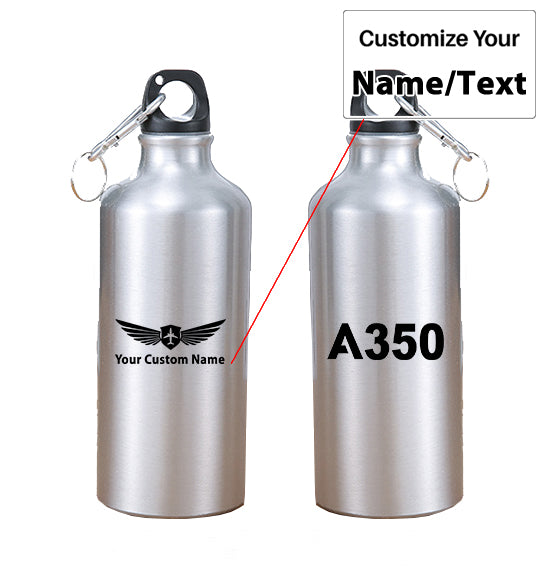A350 Flat Text Designed Thermoses