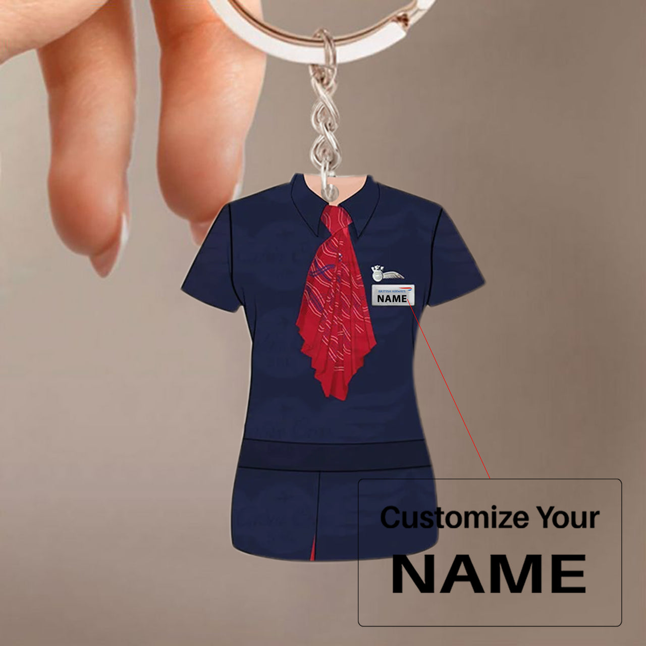 British Airways Uniform Acrylic Keychain