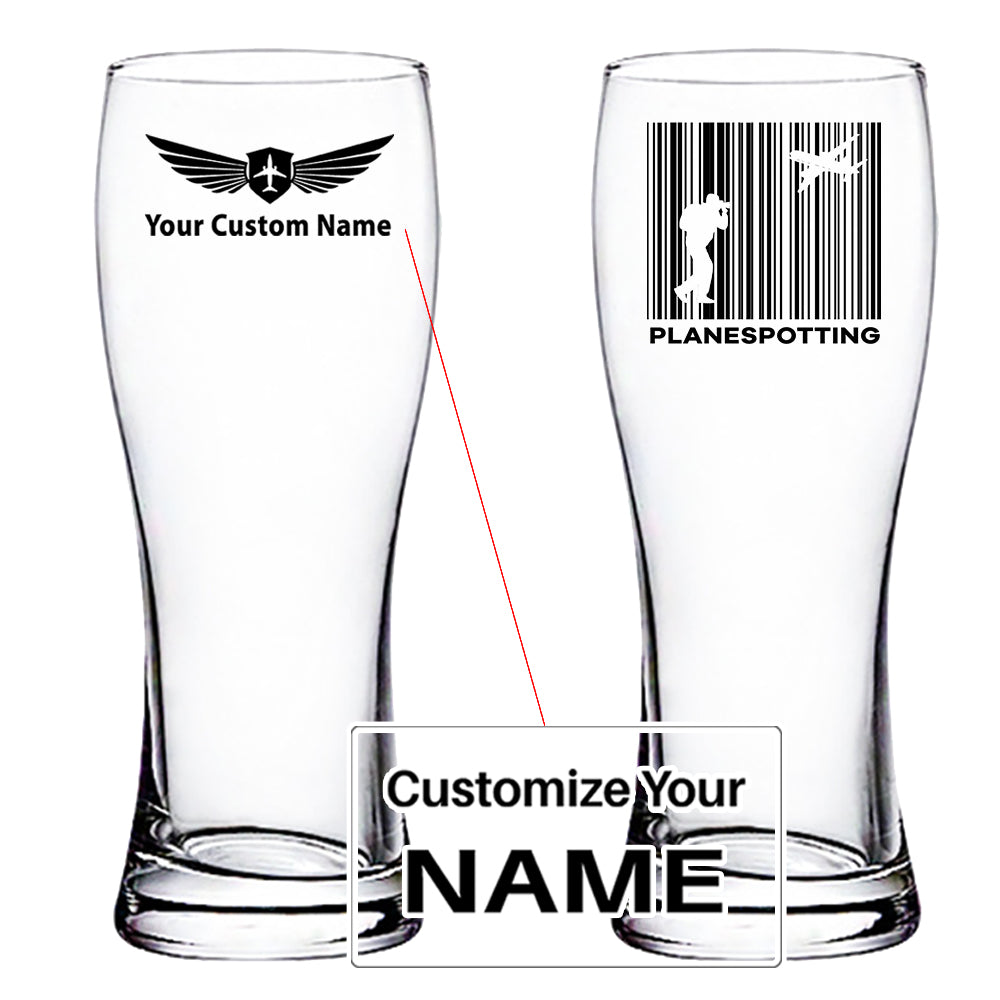 Planespotting Designed Pilsner Beer Glasses