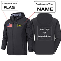 Thumbnail for Custom Flag & Name & LOGO Rain Jackets & Windbreakers