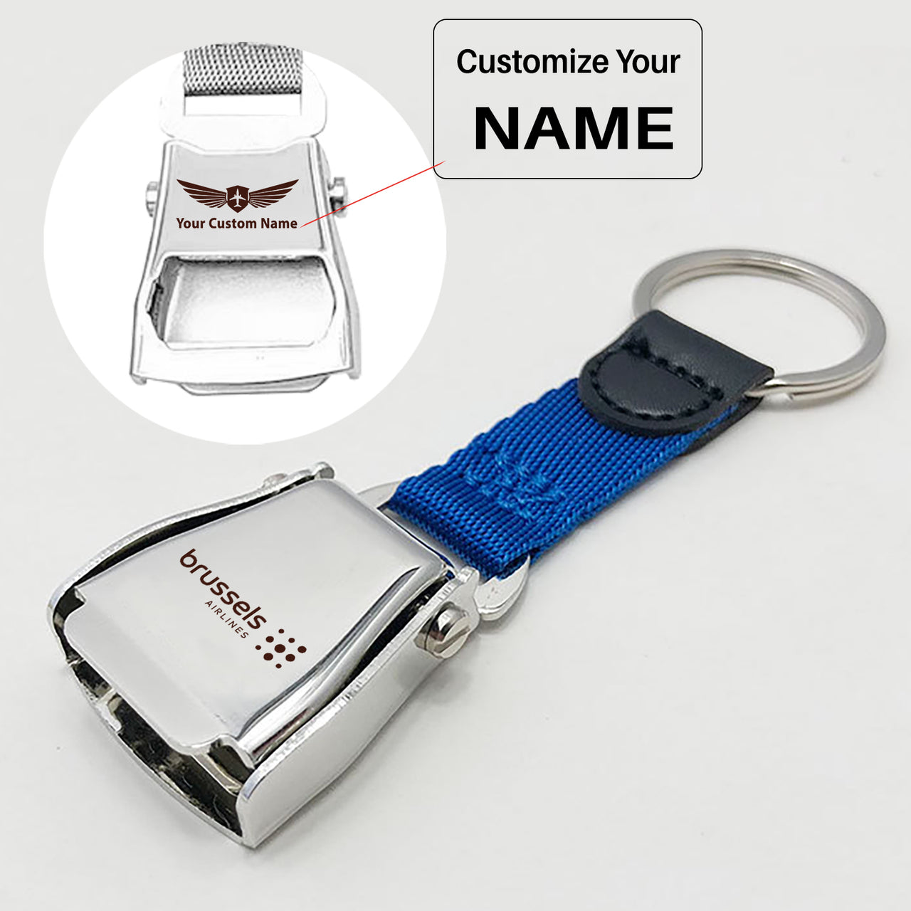 Brussels Airlines Designed Airplane Seat Belt Key Chains