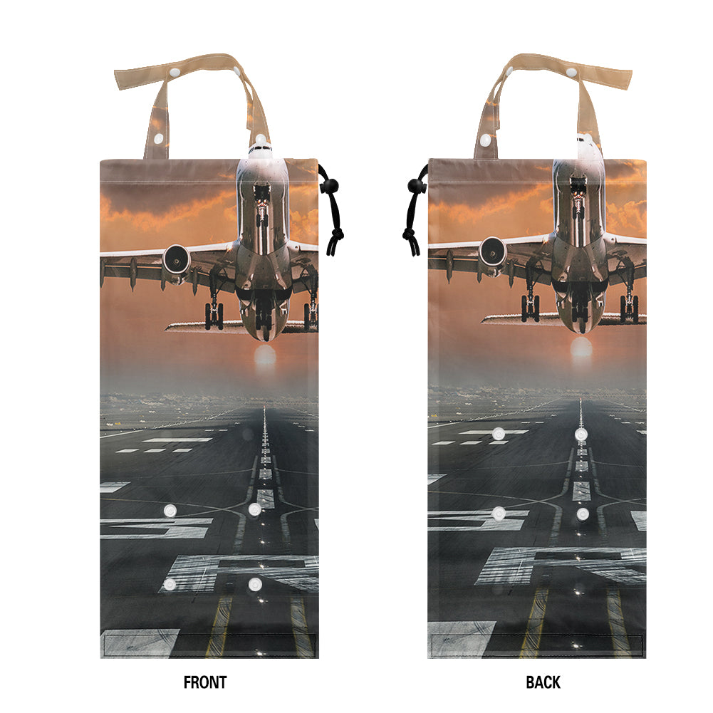 Aircraft Departing from RW30 Designed Car Folding Garbage Bags