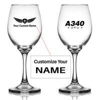 Thumbnail for Super Airbus A340 Designed Wine Glasses