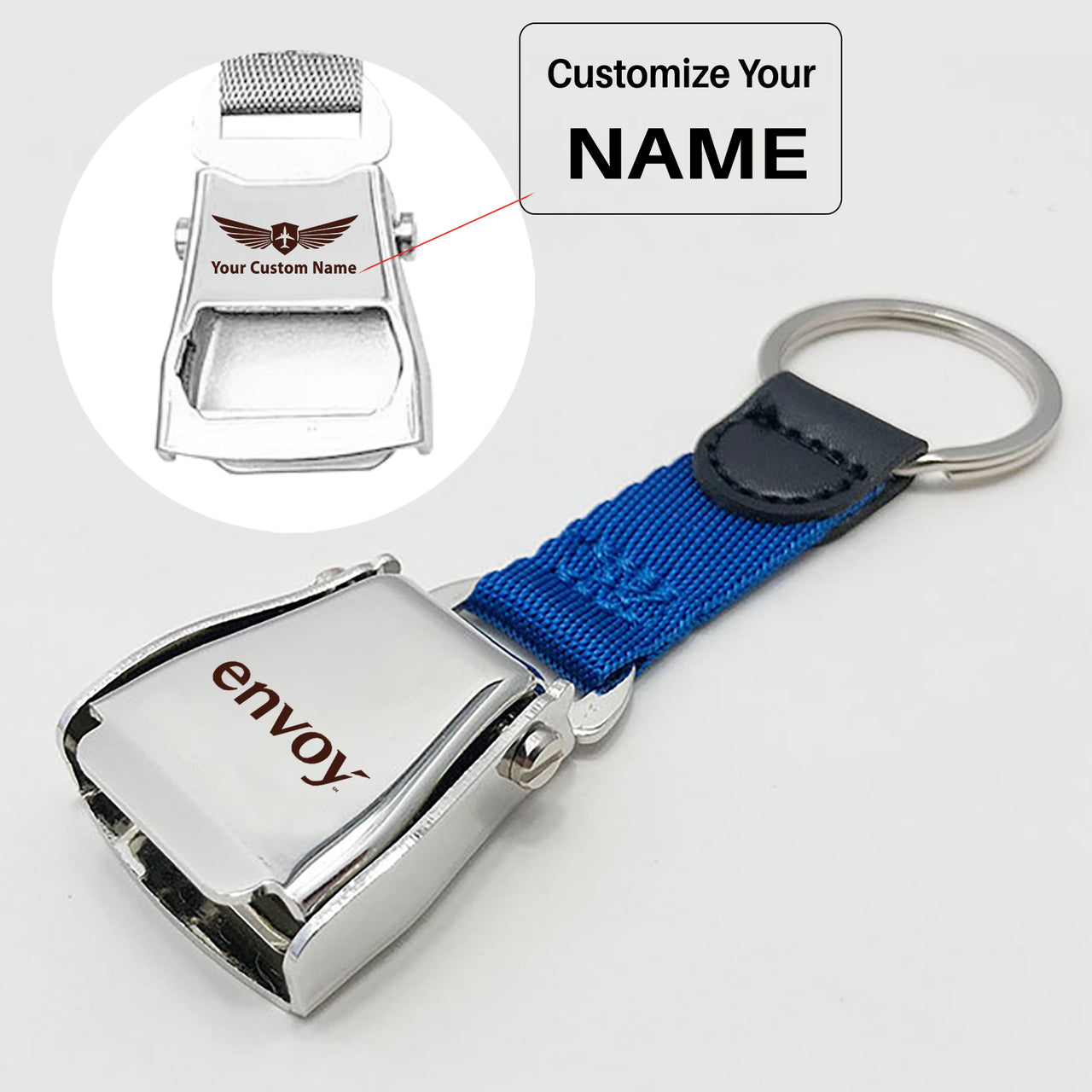 Envoy Air Airplane Seat Belt Key Chains