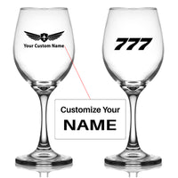 Thumbnail for 777 Flat Text Designed Wine Glasses