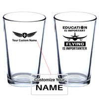 Thumbnail for Flying is Importanter Designed Beer & Water Glasses