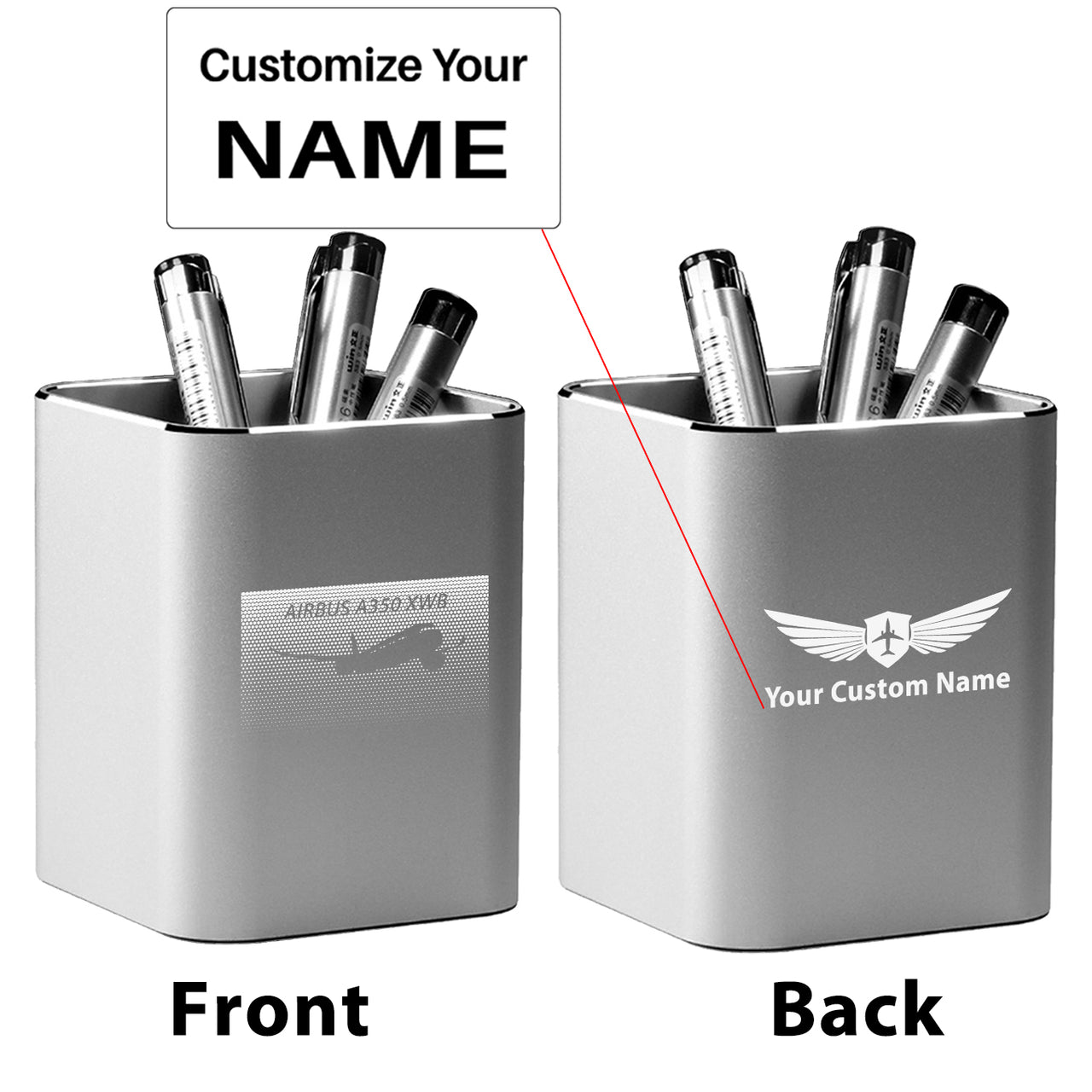 Airbus A350XWB & Dots Designed Aluminium Alloy Pen Holders