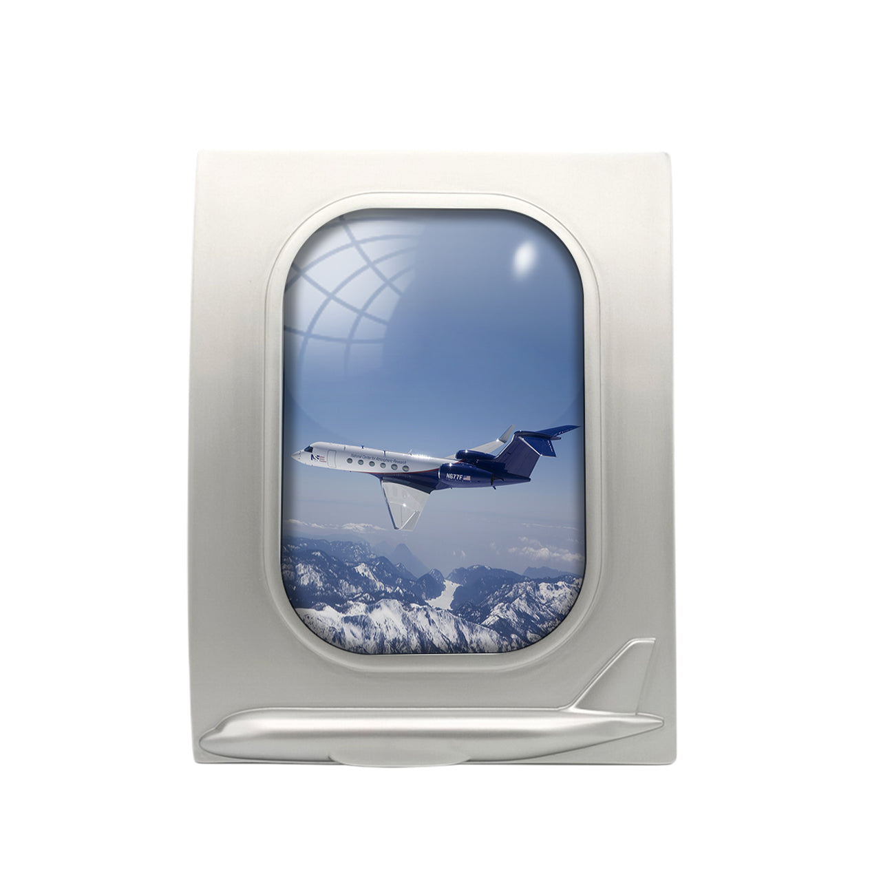 Cruising Gulfstream Jet Designed Airplane Window Photo Frame