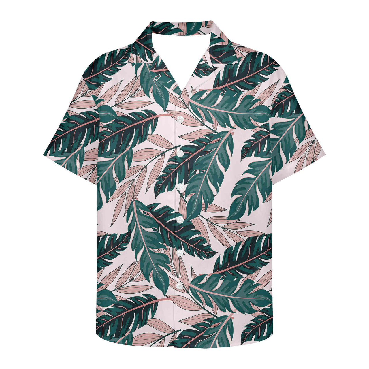 Seamless Palm Leafs Designed 3D Hawaiian Shirts