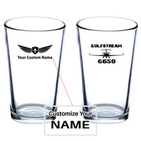 Thumbnail for Gulfstream G650 & Plane Designed Beer & Water Glasses