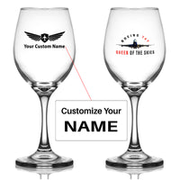 Thumbnail for Boeing 747 Queen of the Skies Designed Wine Glasses