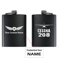 Thumbnail for Cessna 208 & Plane Designed Stainless Steel Hip Flasks