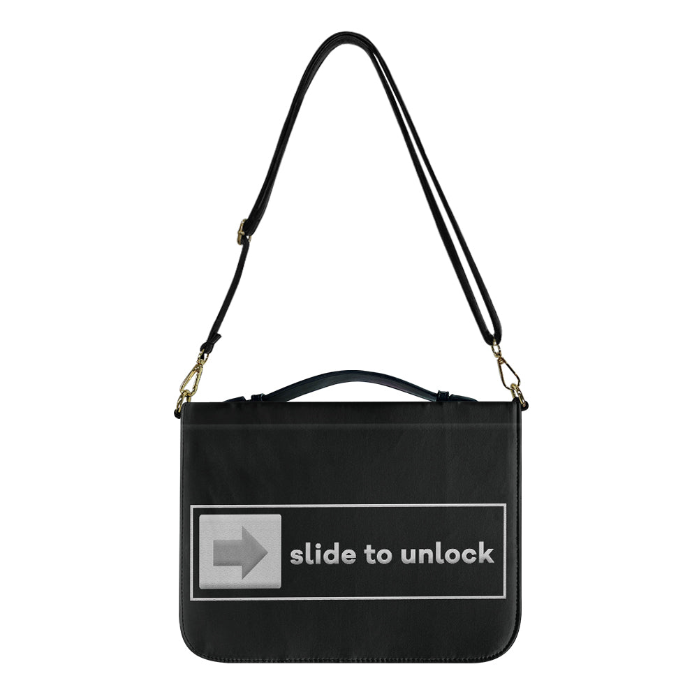 Slide to Unlock Designed PU Accessories Bags Strap Style