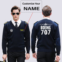 Thumbnail for Boeing 707 & Plane Designed Wool Pilot Sweaters