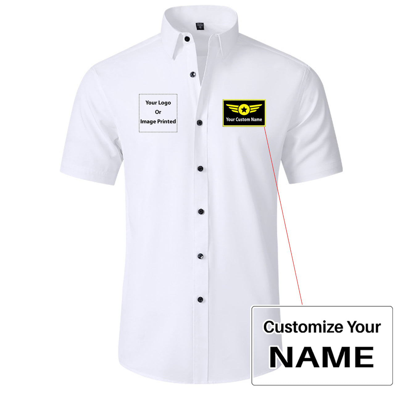 Custom Name & LOGO with Special Badge Design Super Quality Short Sleeve Shirts