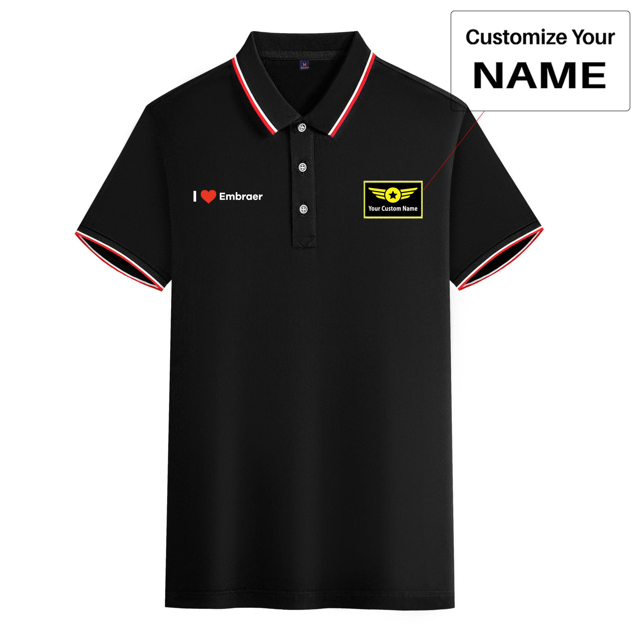 I Love Embraer Designed Stylish Polo T-Shirts