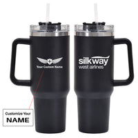 Thumbnail for Silk Way West Airlines 40oz Stainless Steel Car Mug With Holder