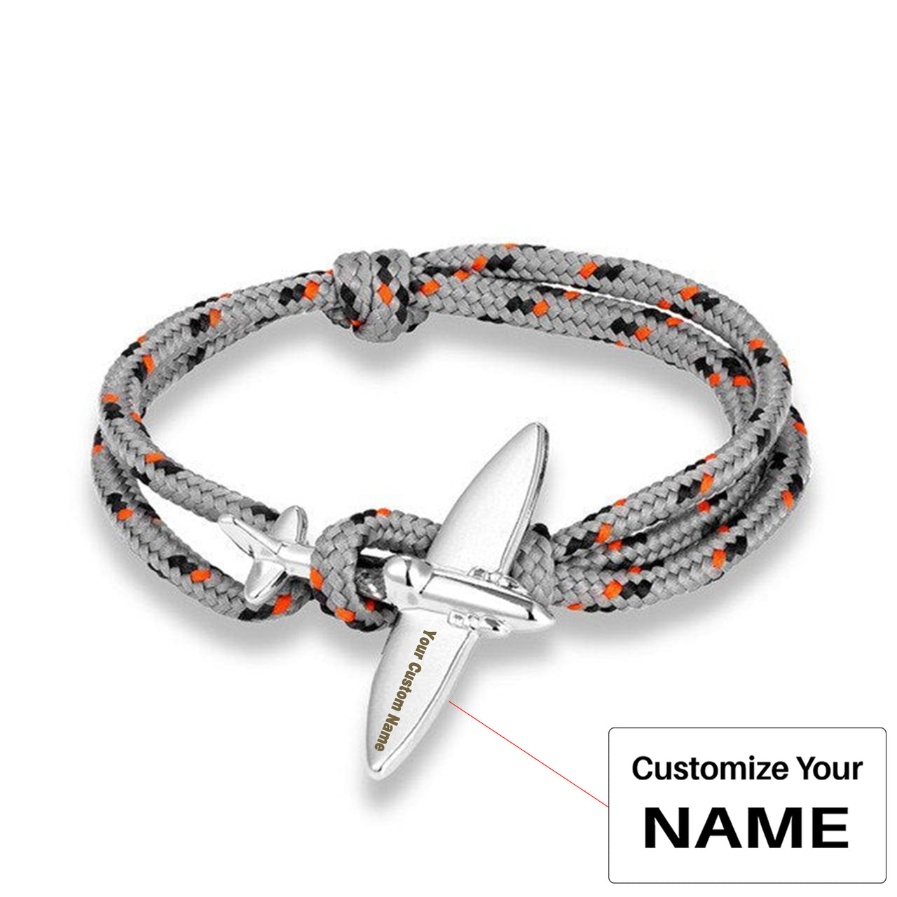 (Edition 4) - Thinner & Small Airplane Designed Bracelets Silver (Adjustable)