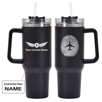 Thumbnail for Aviation Finger Print Designed 40oz Stainless Steel Car Mug With Holder