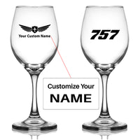 Thumbnail for 757 Flat Text Designed Wine Glasses