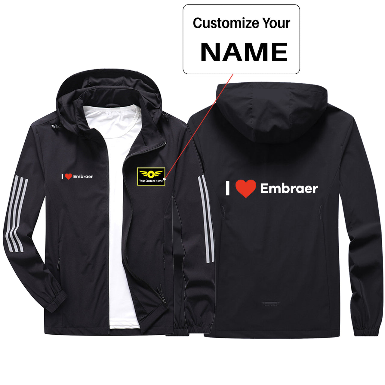 I Love Embraer Sport & Running Jackets
