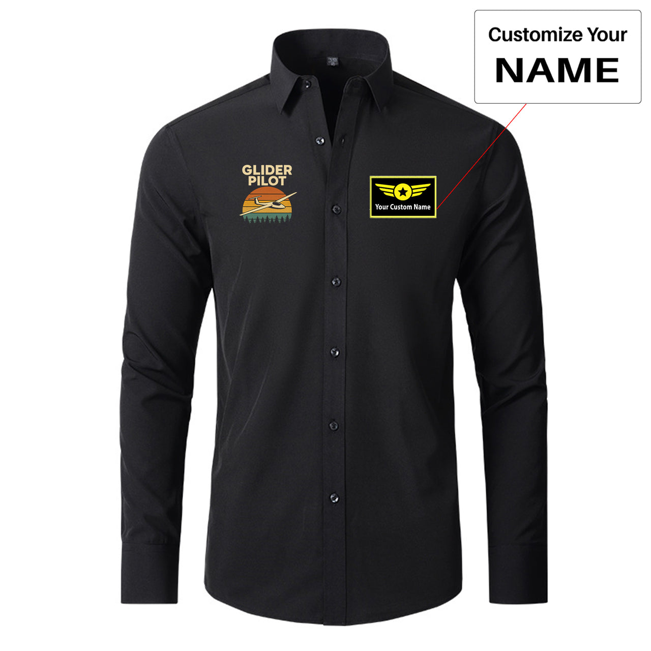 Retro Glider Designed Long Sleeve Shirts