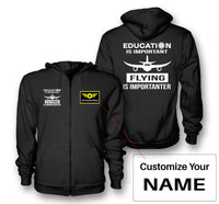 Thumbnail for Flying is Importanter Designed Zipped Hoodies