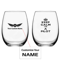 Thumbnail for Keep Calm I'm a Pilot Designed Water & Drink Glasses