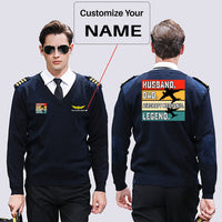 Thumbnail for Husband & Dad & Aircraft Mechanic & Legend Designed Wool Pilot Sweaters