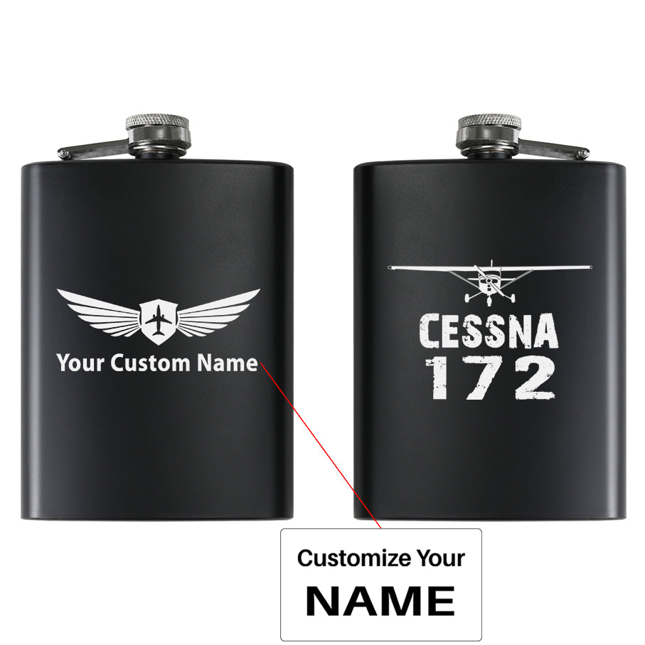 Cessna 172 & Plane Designed Stainless Steel Hip Flasks