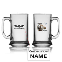 Thumbnail for Airbus A320 & V2500 Engine Designed Beer Glass with Holder