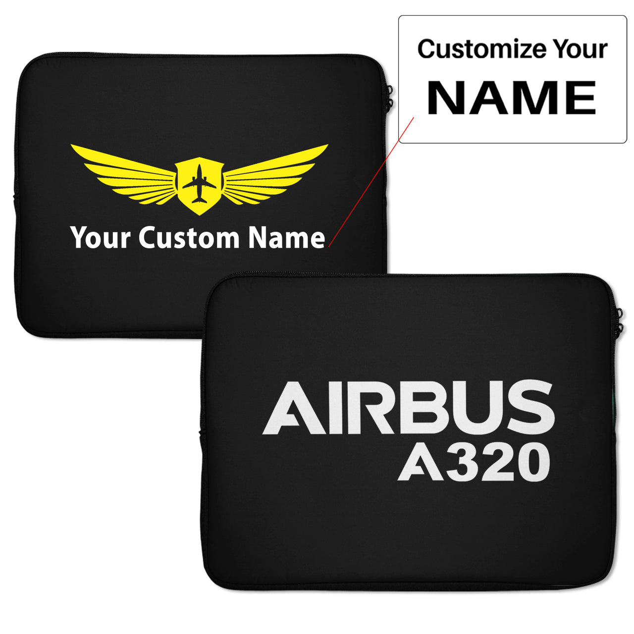 Airbus A320 & Text Designed Laptop & Tablet Cases