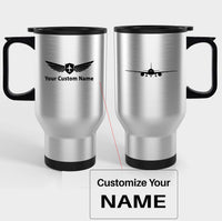 Thumbnail for Boeing 777 Silhouette Designed Travel Mugs (With Holder)