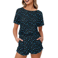 Thumbnail for Many Airplanes Black 2 Designed Women Summer Home Suits