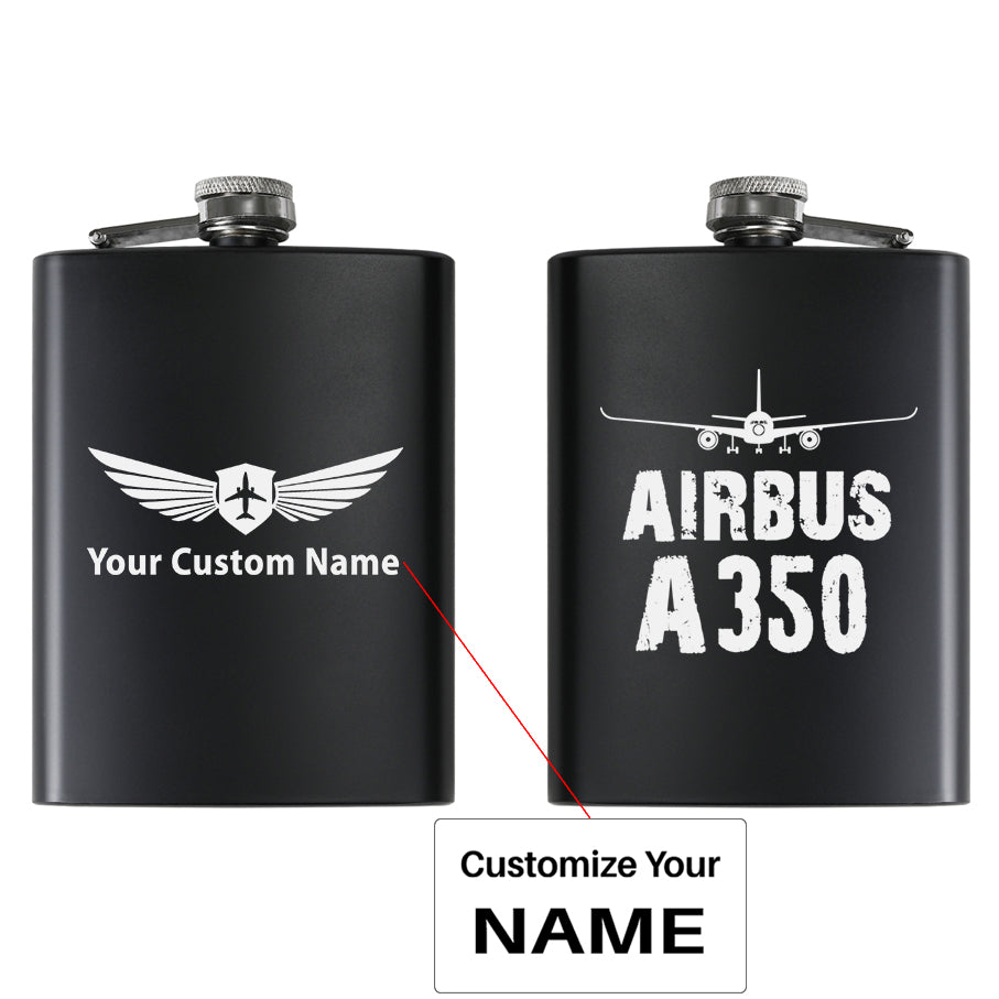 Airbus A350 & Plane Designed Stainless Steel Hip Flasks