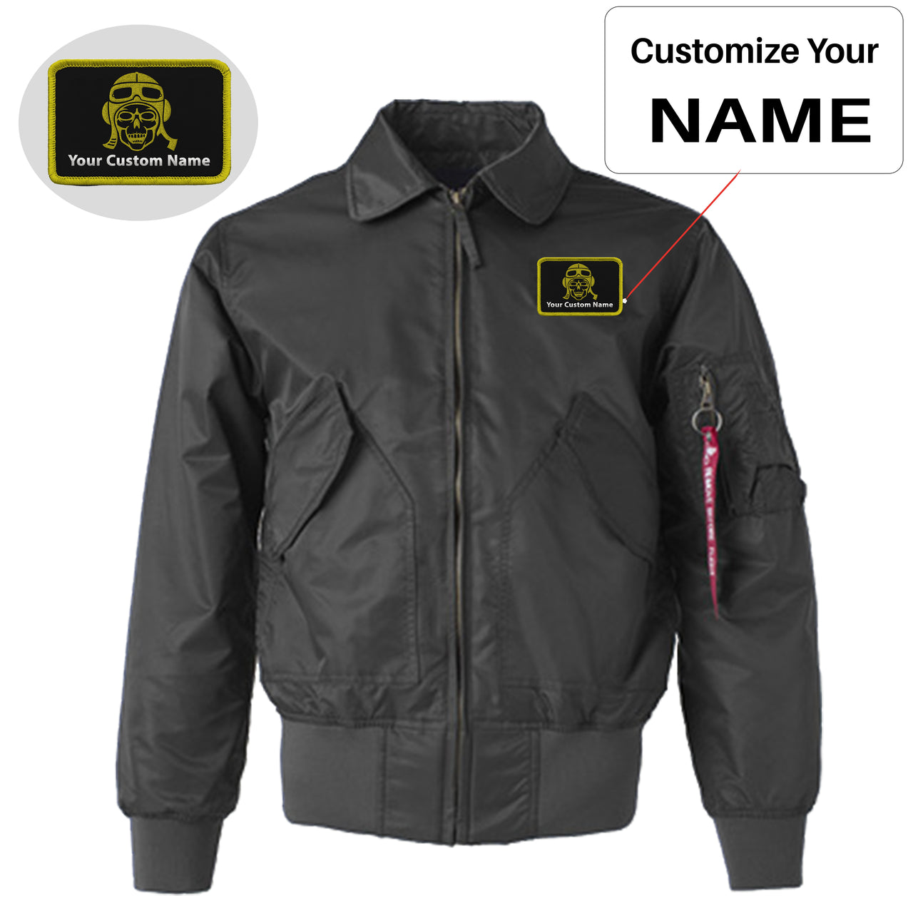 Custom (Badge 8 Skull) Embroidered Patch Attachable Jackets