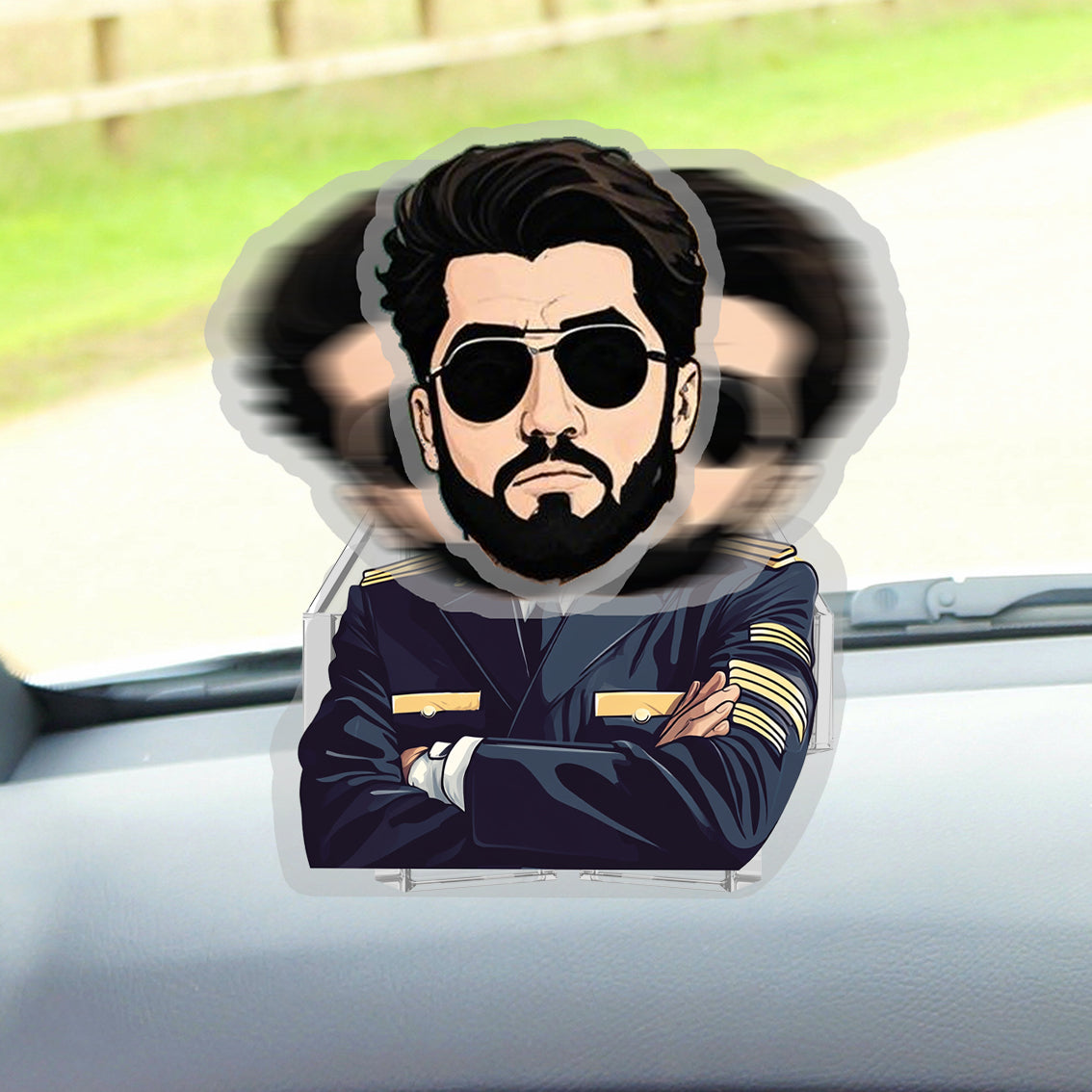 Pilot Confidence Custom Automatic Shaking Head Decorations Personalized Acrylic